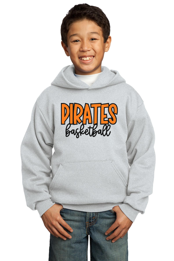 Pirates Basketball Youth Fleece Pullover Hooded Sweatshirt