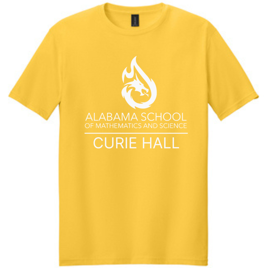 Curie Hall T-Shirt with Dragon Logo and Hall Name