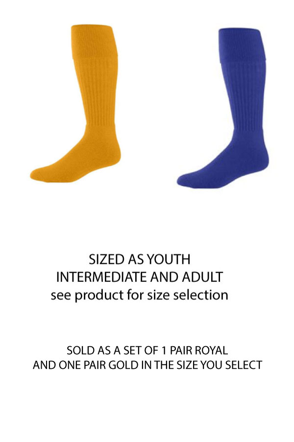 SOCKS -  1 Pair each Royal and Gold