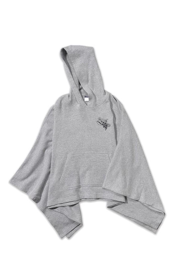 Grey Poncho - Bee