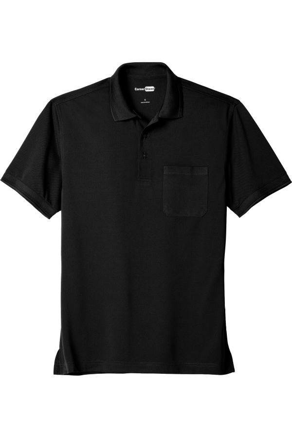 CornerStone Industrial Snag-Proof Pique Pocket Polo CS4020P w/ Embroidered Logo