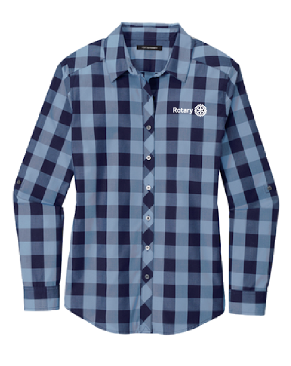 Ladies Everyday Plaid Shirt LW670 w/ Embroidered Logo