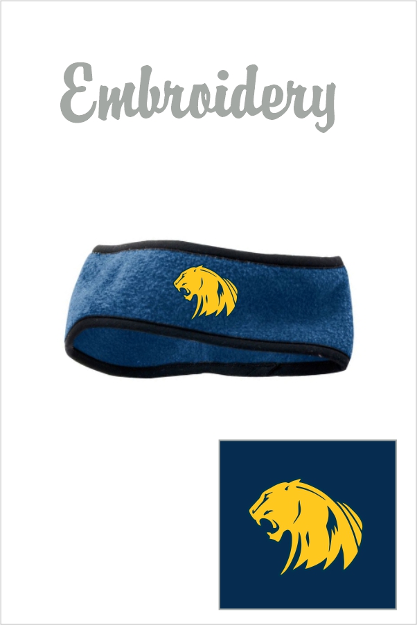 39 Augusta 6753 Chill Fleece Headband with Embroidery