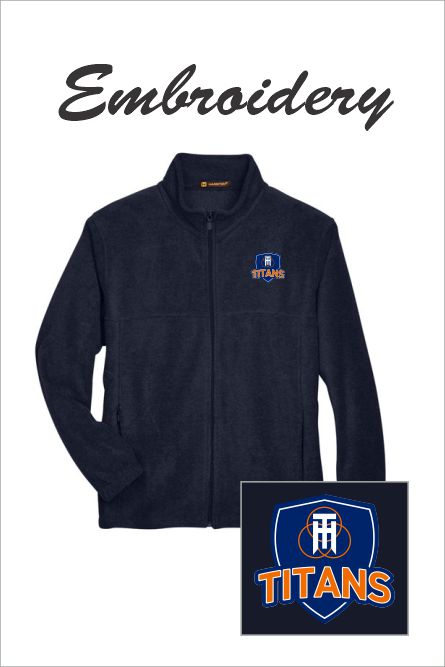 65 Harriton M990 Fleece Zip Jacket with Left Chest Embroidery