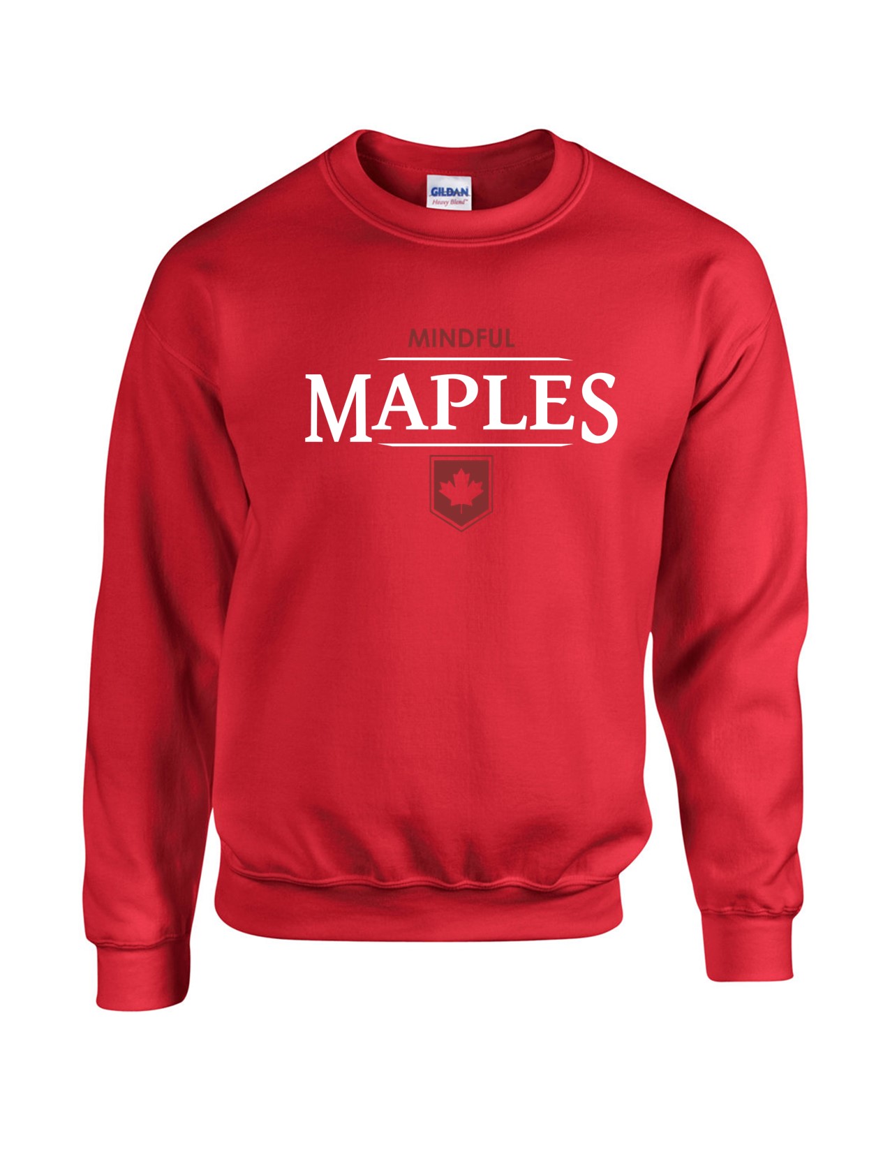 71d Gildan G1800 ADULT Fleece Crewneck with Maple House Print