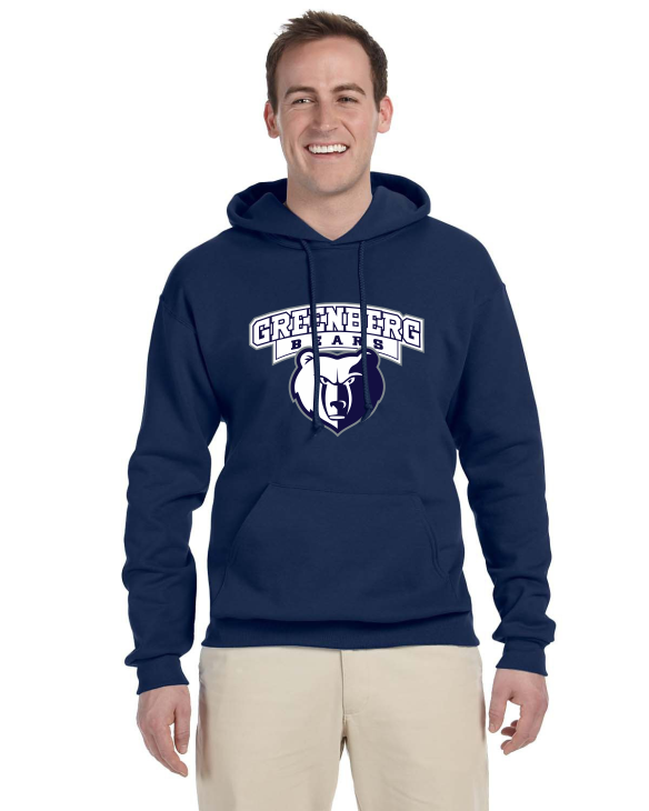 G996 Adult Navy Hooded Sweatshirt