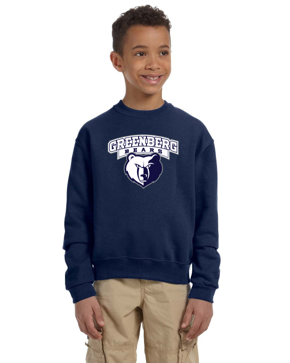 G562B Youth Navy Crew Neck Sweatshirt