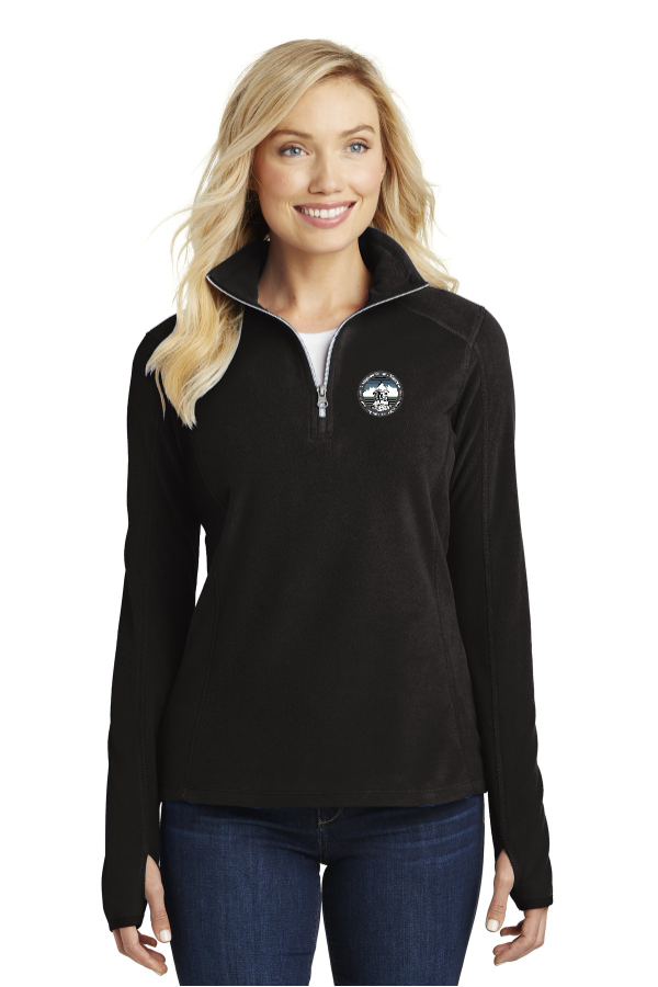 Ladies Microfleece 1/2-Zip Pullover-Embroidered Logo-L224