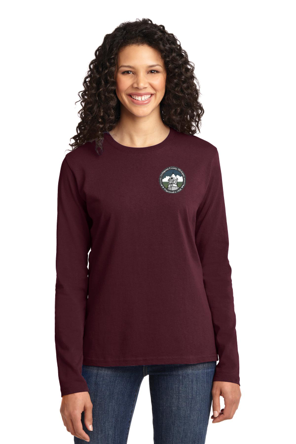 Ladies Long Sleeve Core Cotton Tee - Printed Logo - LPC54LS