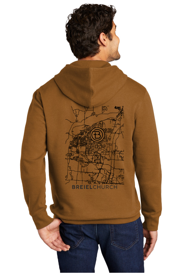 City Map Hoodie with black print