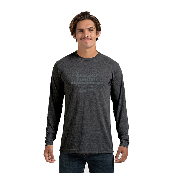 Long Sleeve Grey Full Size Lezzer Logo - Tonal