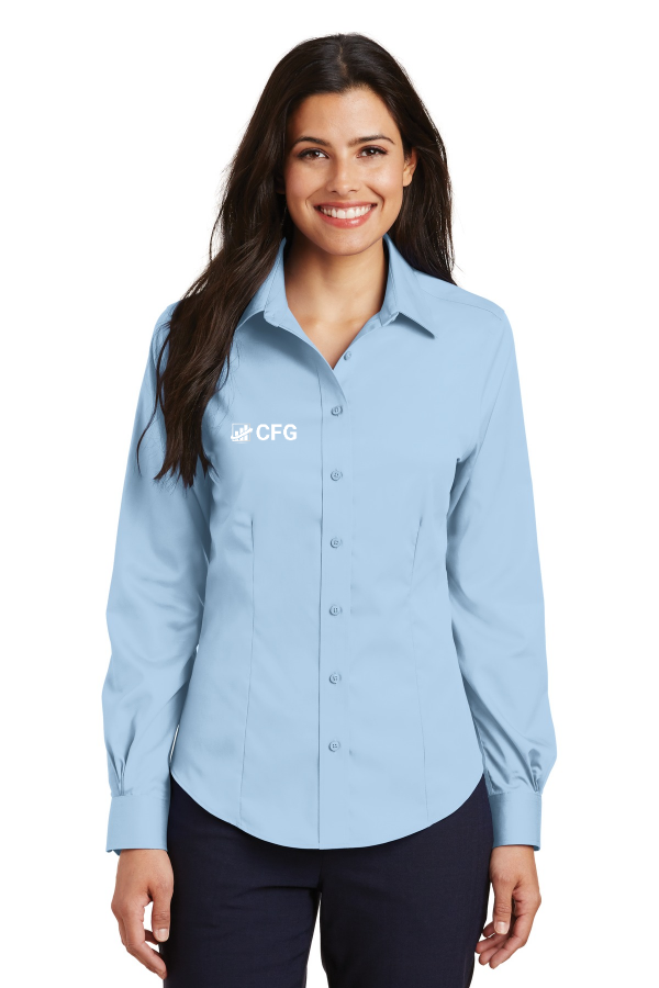 Ladies Twill Shirt - Sky Blue