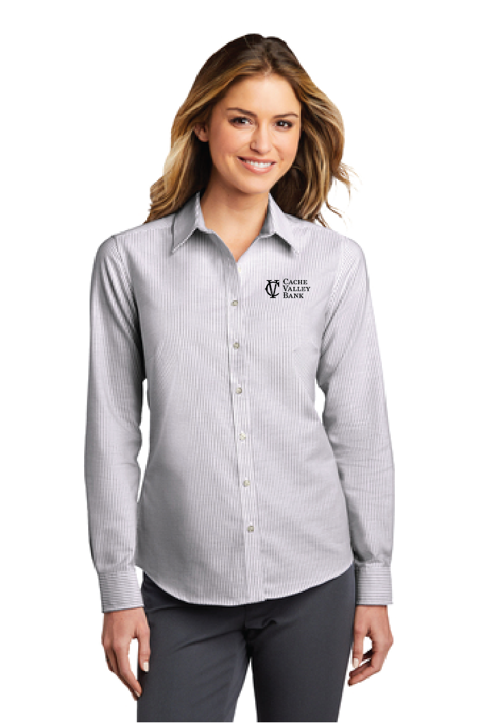 Ladies SuperPro  Oxford Stripe Shirt