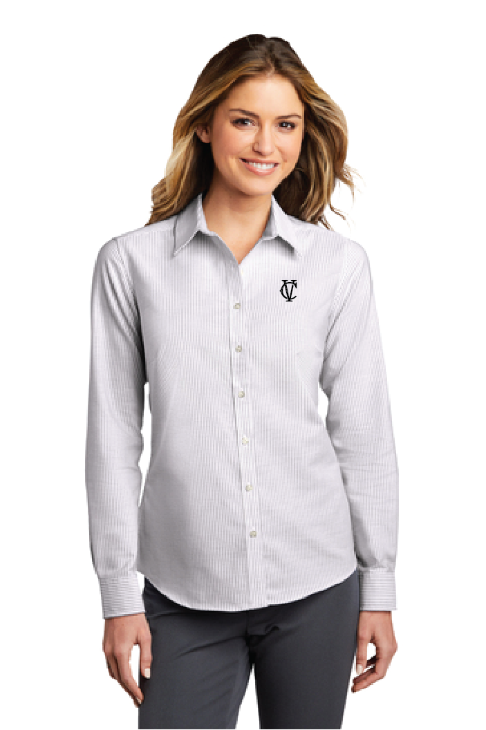 Ladies SuperPro  Oxford Stripe Shirt