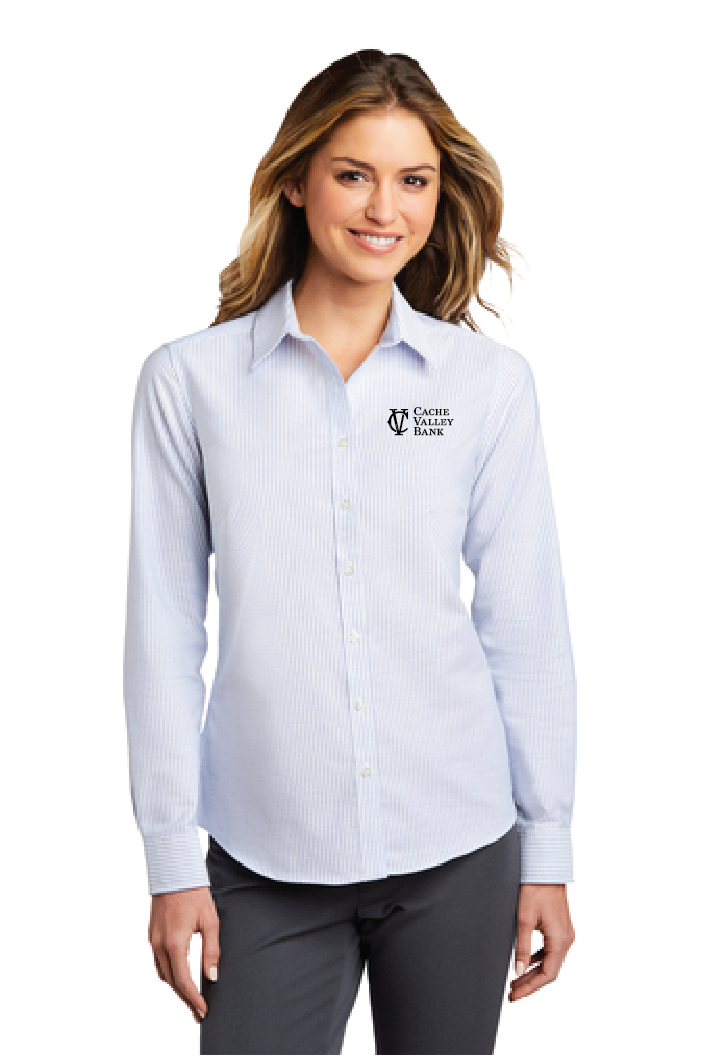 Ladies SuperPro  Oxford Stripe Shirt