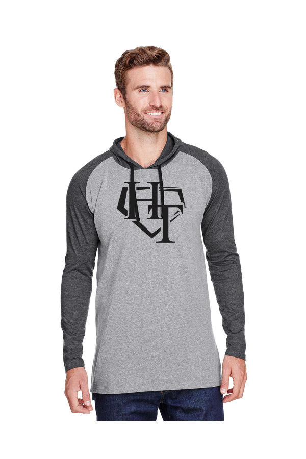 Hooded Raglan Long Sleeve Fine Jersey T-Shirt