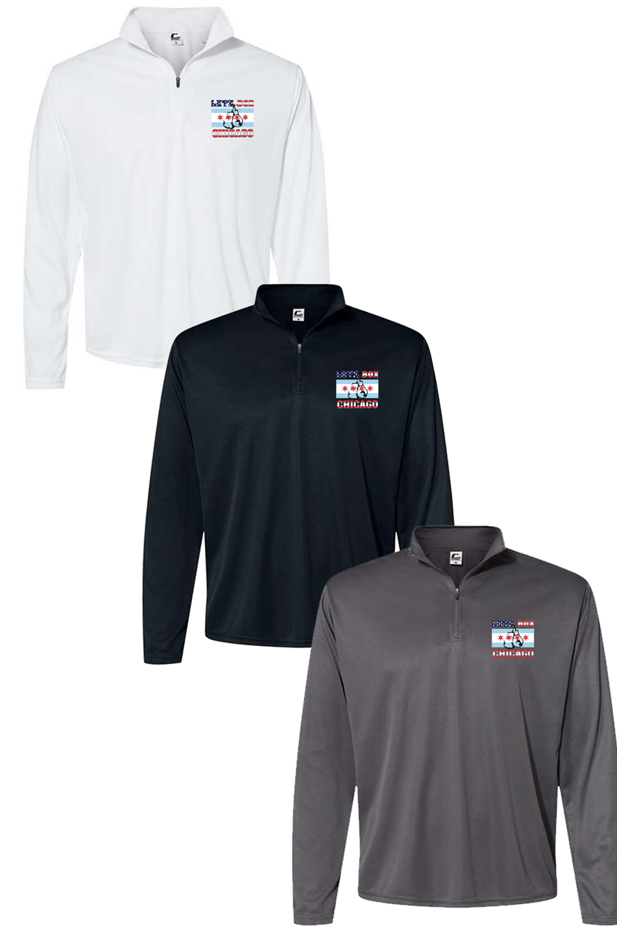 Embroidered Long Sleeve Quarter Zip