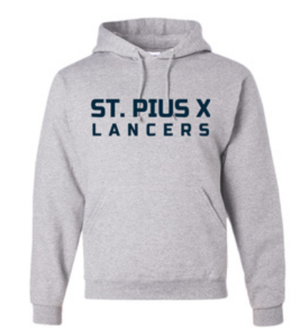 St Pius X Lancer Crest NuBlend Hooded Sweatshirt 996MR