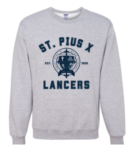 St Pius X Lancer with Crest NuBlend Crewneck Sweatshirt 562MR