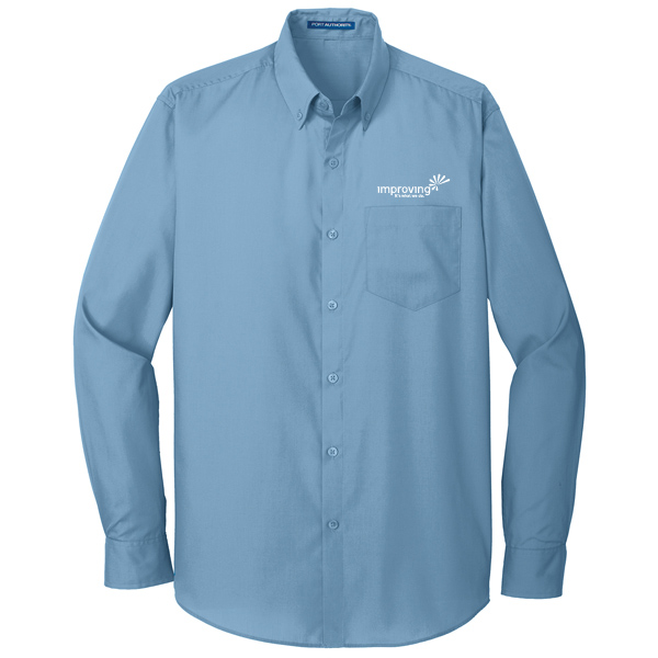 W100 Port Authority Long Sleeve Carefree Poplin Shirt