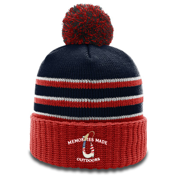 134 Richardson Stripe Pom Cuffed Beanie