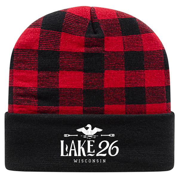 RKP12 Plaid Knit Cap with Cuff