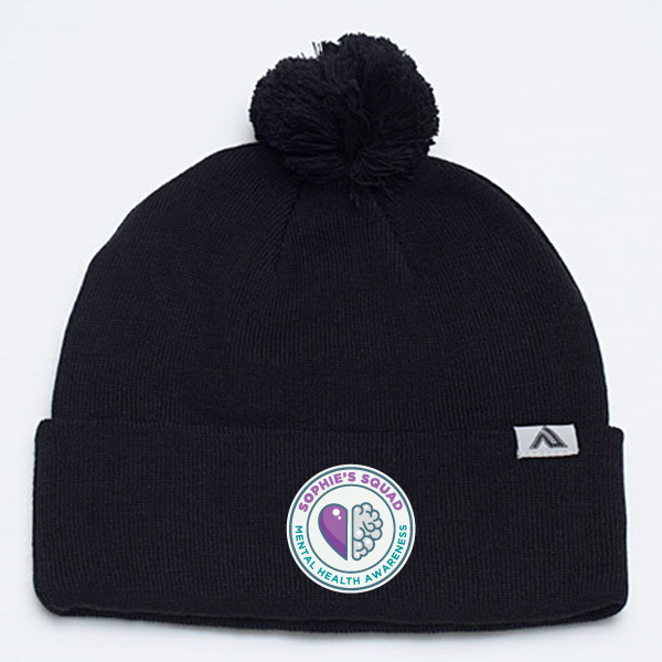 641K- Pacific Headwear Knit Fold Over Pom-Pom Beanie